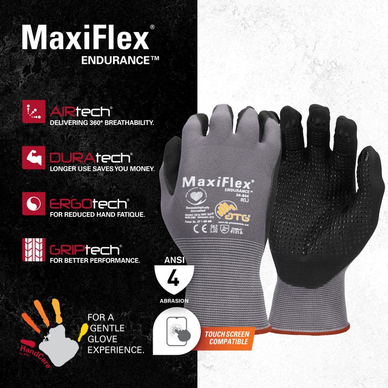 PIP 34-844/XS MaxiFlex Endurance Knit Glove, X-Small, Gray (Pack of 12) - Image 2